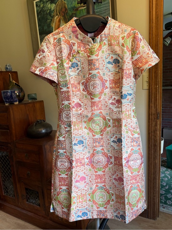 Dresses & Skirts - NEW Chinese QiPao dress Printed Short-Sleeve A-Line Dress in Multi-Color